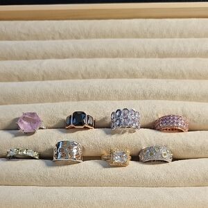 Elegant Multi-Color Ring Set